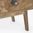 Mobiles Sideboard 2 Türen 3 Schubladen aus Vintage Mangoholz - Desiderio Viadurini