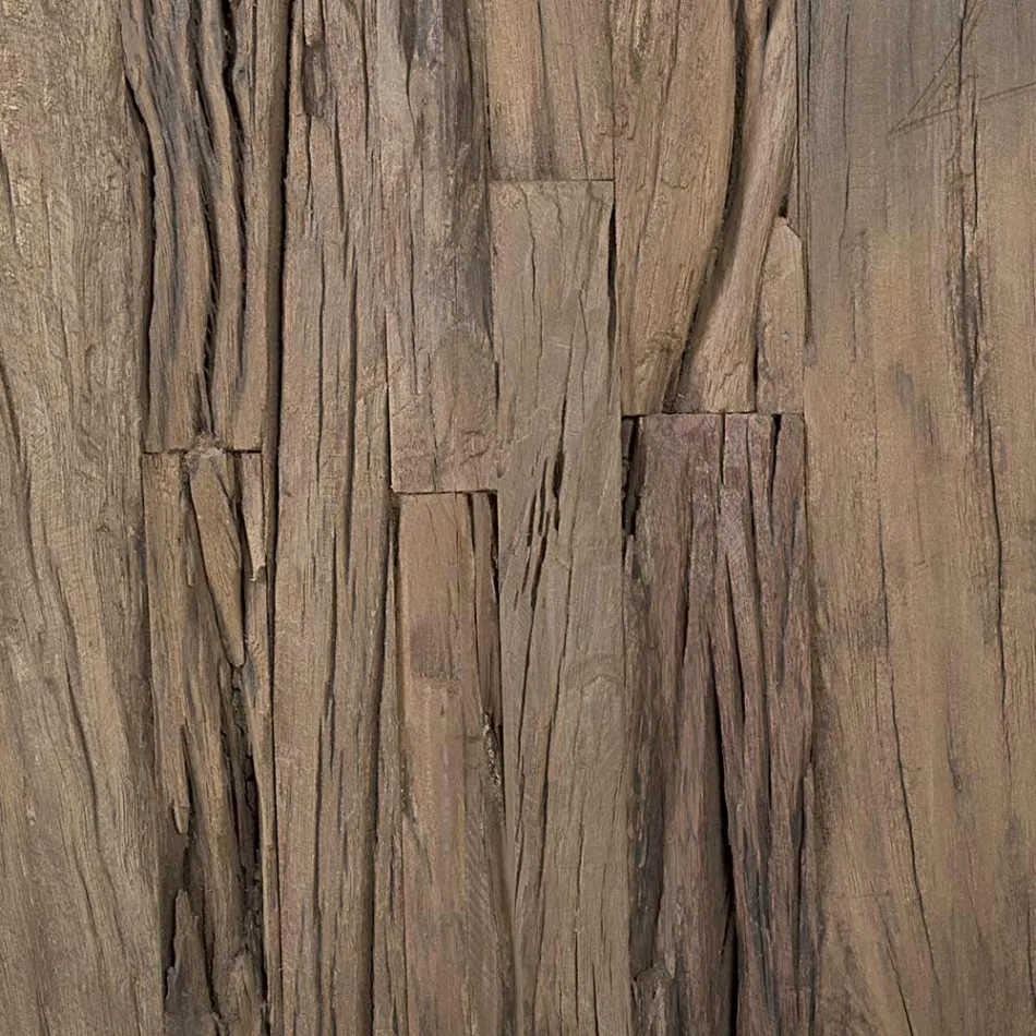 Mobiles Sideboard 3 Türen aus Mangoholz und Stahl Homemotion - Signorino Viadurini