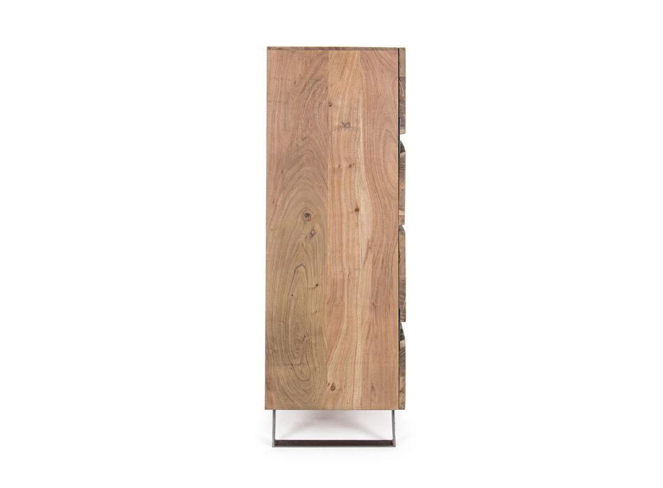 Mobiles Sideboard 4 Türen Akazienholz Naturalistic Homemotion - Maramero