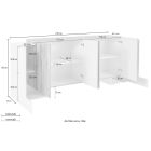 Mobiles Sideboard für Wohnzimmer 5 oder 6 Holztüren 3 Ausführungen - Terenzio Viadurini