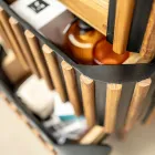 Säulen-Badezimmerschrank aus massivem Teakholz und Mahagoni – Plumeria Viadurini