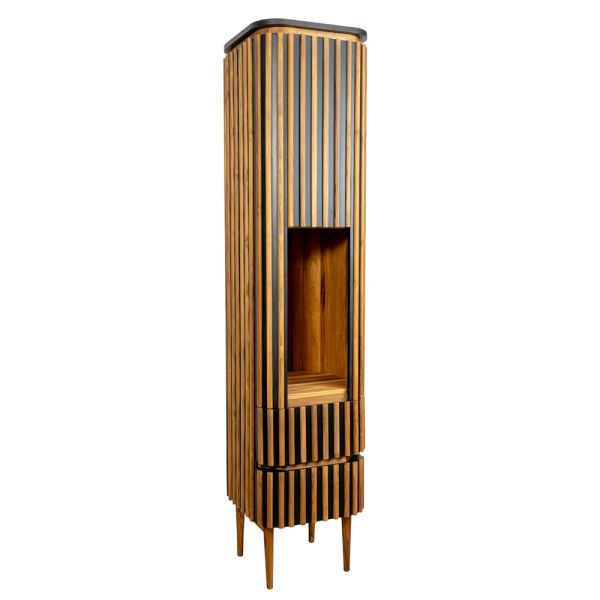 Säulen-badezimmerschrank aus massivem teakholz und mahagoni – plumeria