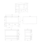 Freistehender Badezimmerschrank aus Teakholz mit zwei Schubladen – Frangipani Viadurini