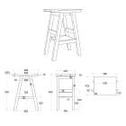 Badezimmerschrank aus Teakholz mit halbgebogener Platte und komfortablem blauem Regal - Raomi Viadurini
