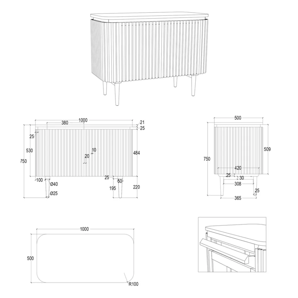 Handgefertigter Badezimmerschrank aus massivem Teakholz und Mahagoni – Heliconia Viadurini