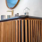 Handgefertigter Badezimmerschrank aus massivem Teakholz und Mahagoni – Heliconia Viadurini