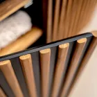 Handgefertigter Badezimmerschrank aus massivem Teakholz und Mahagoni – Heliconia Viadurini