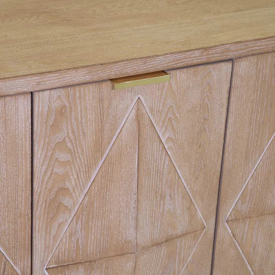 Innenschrank mit 4 Türen mit MDF-Furnier und Tannenbeinen - Tempesta Viadurini