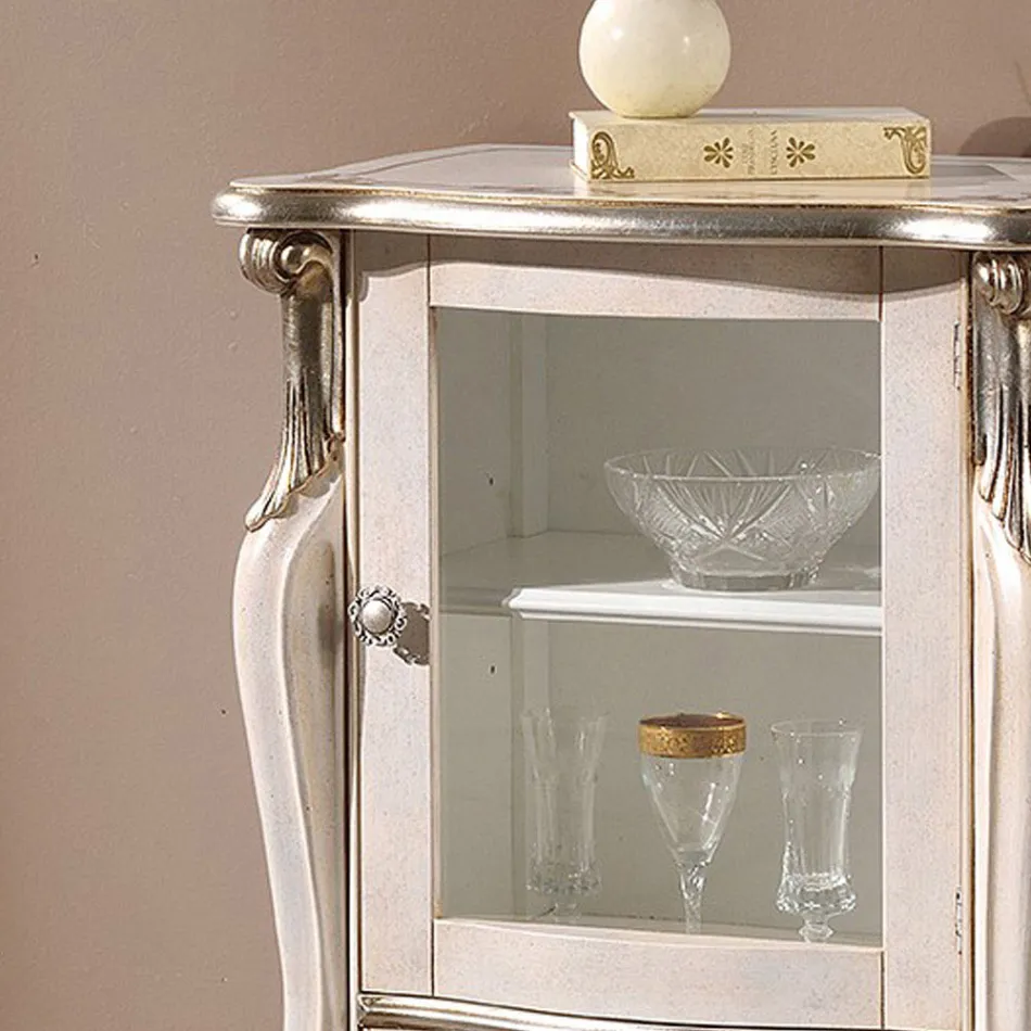 Klassische Wohnzimmermöbel mit 1 Glas- oder Holztür Made in Italy - London Viadurini