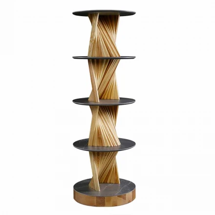 Design Möbel aus Holz mit runden Regalen in Gres Made in Italy - Aspide Viadurini