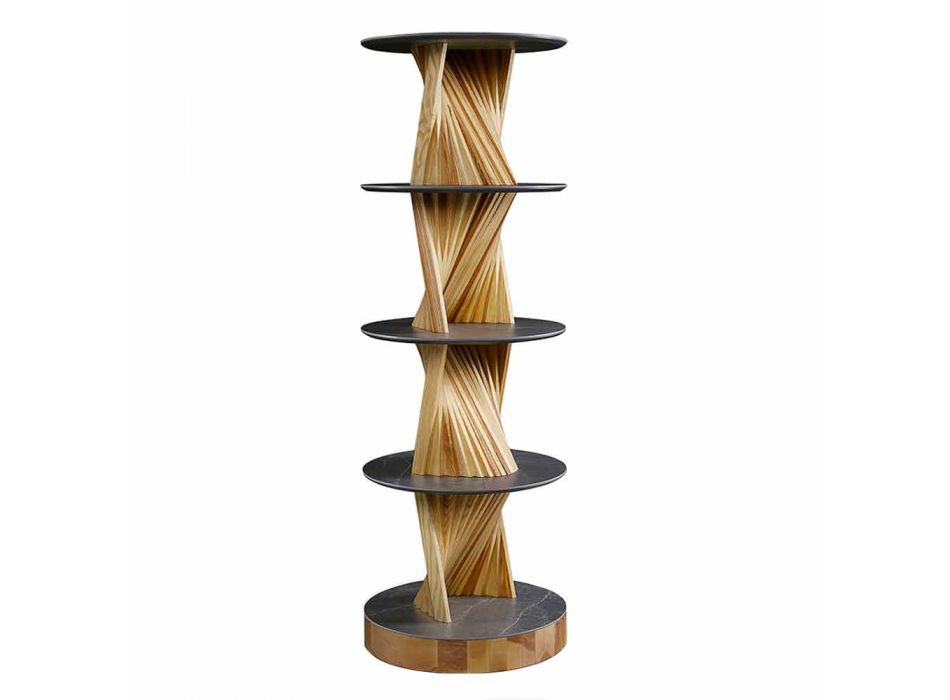 Design Möbel aus Holz mit runden Regalen in Gres Made in Italy - Aspide Viadurini