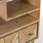 Bücherregal für Wohnzimmer aus Akazienholz und Homemotion-Schublade - Auriel Viadurini
