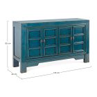Mobiles Sideboard 4 Türen aus blauem Ulmenholz Vintage Design Homemotion - Konan Viadurini