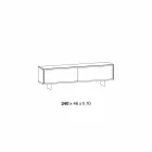 Wohnzimmer-Sideboard aus Rauchglas und grünem oder rotem Marmor mit Led - Leonarda Viadurini