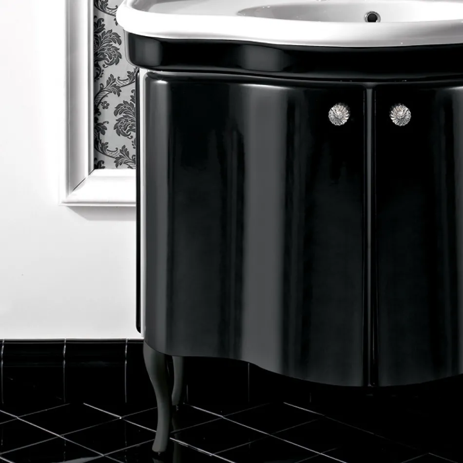 Moderner Schrank mit zwei glänzend lackierten Türen, hergestellt in Italien – Candy Viadurini