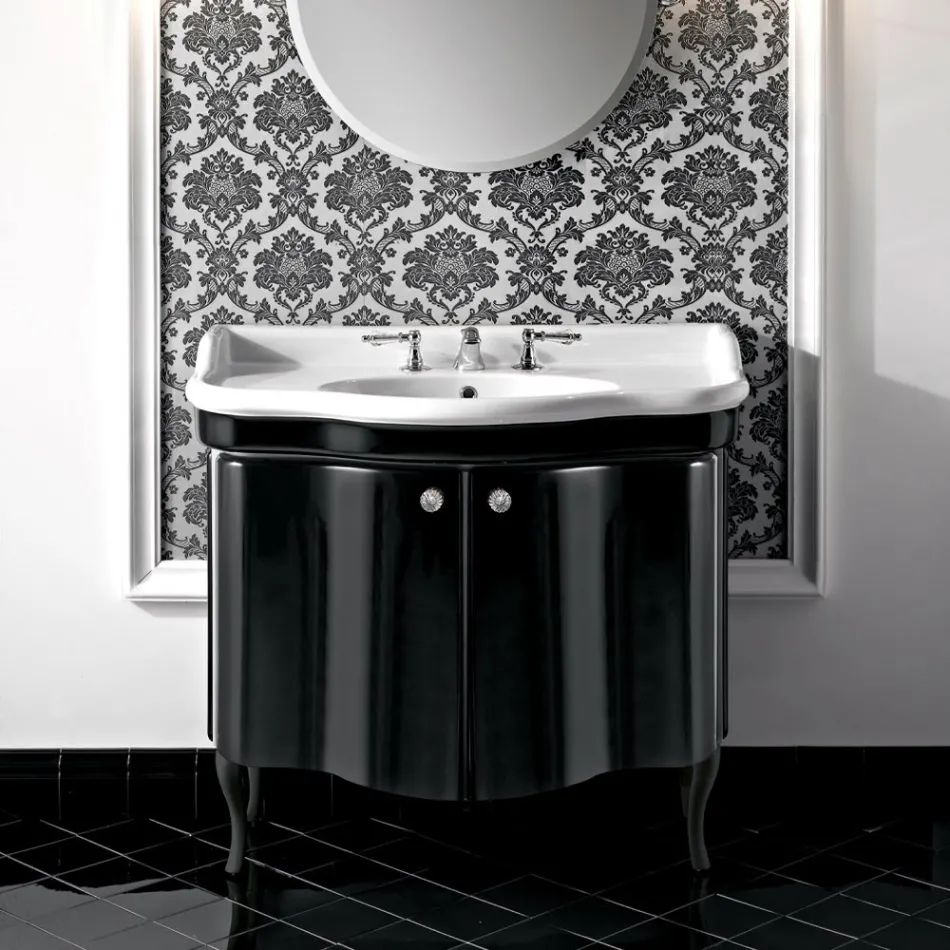 Moderner Schrank mit zwei glänzend lackierten Türen, hergestellt in Italien – Candy Viadurini