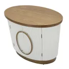 Ovaler Holzschrank mit Oberseite und abgerundeten Einsätzen mit 2 Türen - Rachel Viadurini