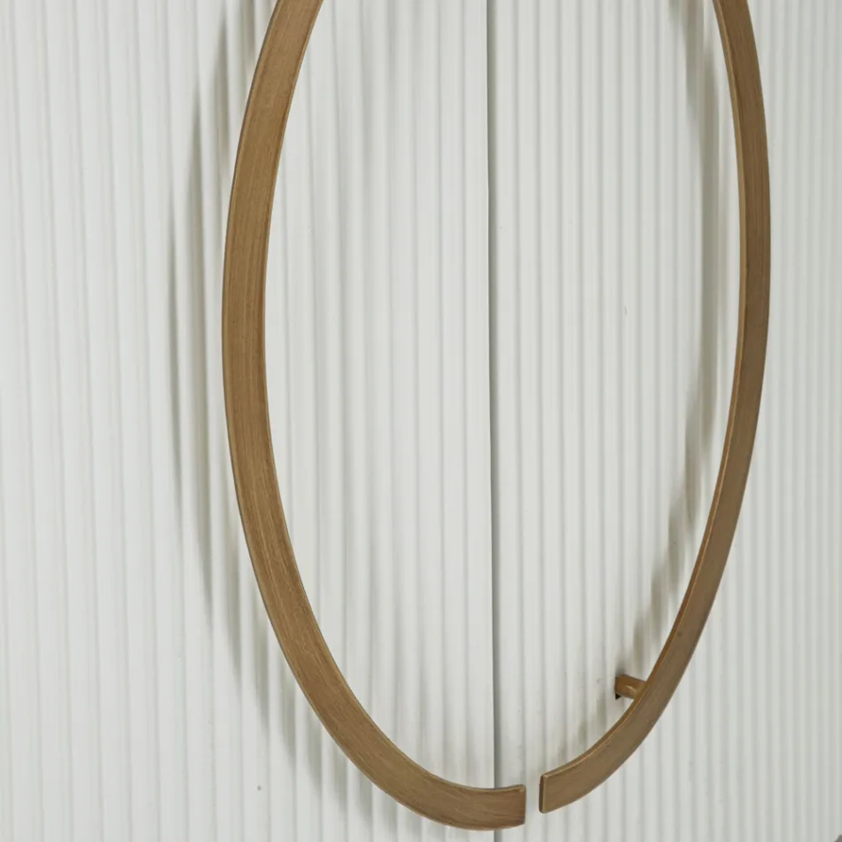 Ovaler Holzschrank mit Oberseite und abgerundeten Einsätzen mit 2 Türen - Rachel Viadurini