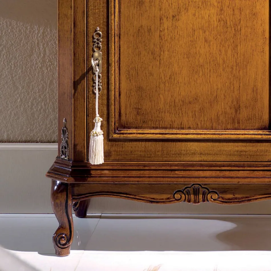 Klassischer Telefonhalter aus Holz mit Tür Made in Italy - Richard Viadurini