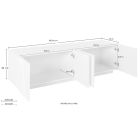 TV-Schrank mit 4 oder 6 Türen aus weißem Holz, Beton oder Schiefer - Fjona Viadurini