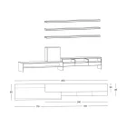 TV-Ständer mit 3 Regalen und aufklappbarem Behälter, hergestellt in Italien – römisch Viadurini