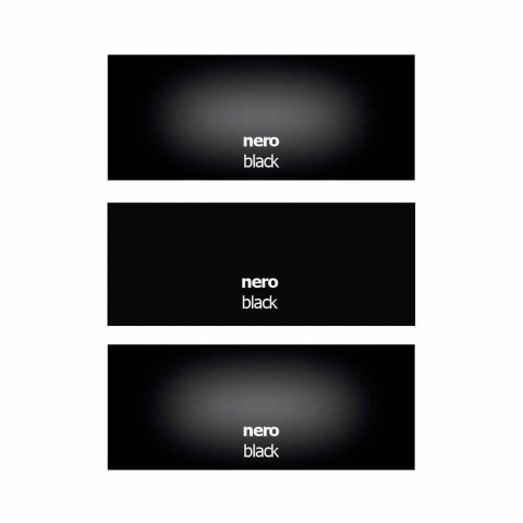 Abgehängter TV-Schrank aus Black Metal und Kristall Made in Italy