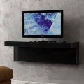 Wand-TV-Schrank aus schwarzem Kristall und Metall Made in Italy - Americio