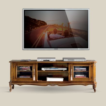 Wohnzimmer-TV-Schrank aus Bassano-Walnussholz Made in Italy - Richard Viadurini