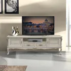Luxus-TV-Schrank aus weißem und silbernem Holz Made in Italy - Cheverny Viadurini