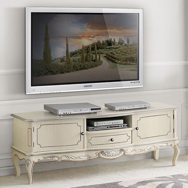 Tv-schrank aus holz mit beinen im klassischen stil made in italy - chantilly