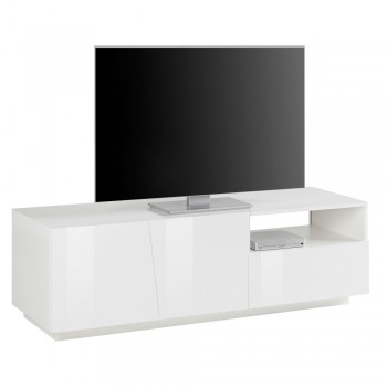 Design TV-Schrank aus Holz 2 Türen 1 Schublade und offenes Fach - Joris