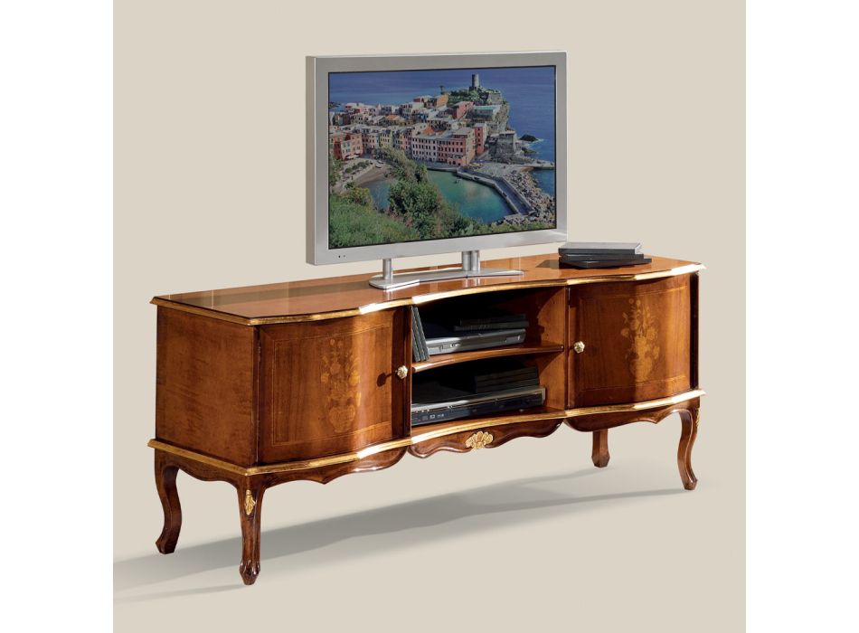 TV-Ständer aus Nussholz im klassischen Stil Made in Italy - Prince Viadurini