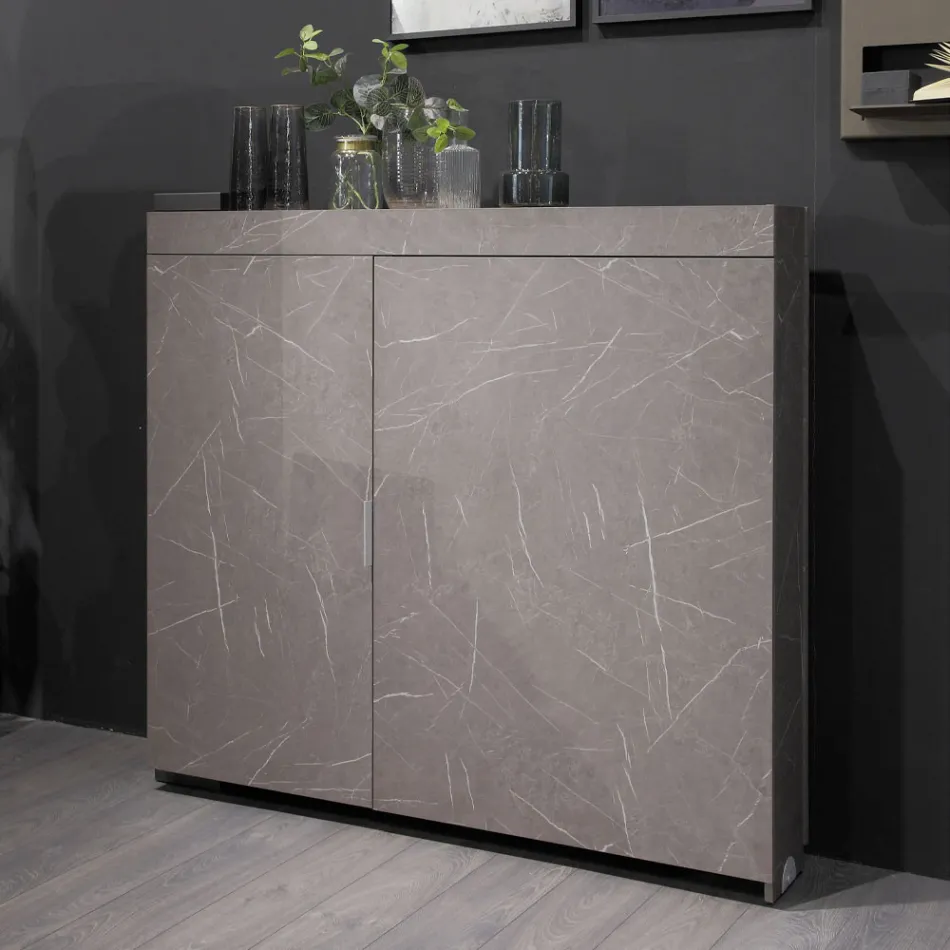 Multifunktionaler Drehschrank mit TV-Ständer und integriertem Tisch, hergestellt in Italien – Illusione Viadurini