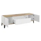 Mobiler Fernseher aus Melamin 2 Zimmer und 1 Schublade Made in Italy - Florentino Viadurini