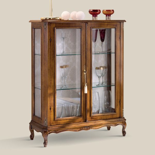 Wohnzimmer vitrine aus bassano walnussholz made in italy - ronald