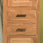 Massiver Teakholz-Badezimmerschrank mit 2 Türen und 2 Schubladen - Posillipo Viadurini