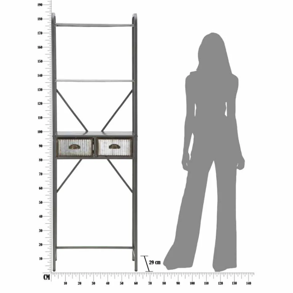 Industrieller Badezimmerschrank aus Eisen im modernen Design - Pome Viadurini