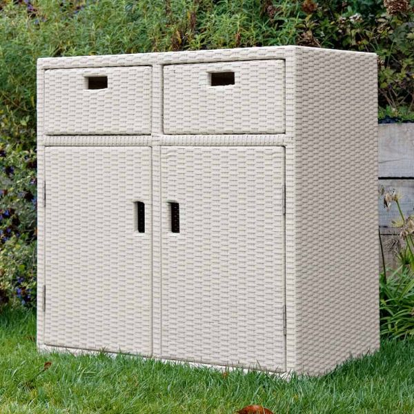 Gartenschrank aus handgewebtem polyrattan - zoltan