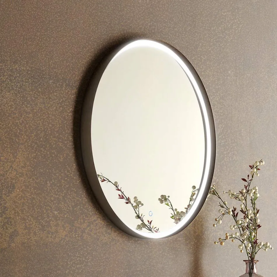 Hängende Badezimmermöbel aus Metall, MDF-Holz und Stonelight Made in Italy - Renga Viadurini