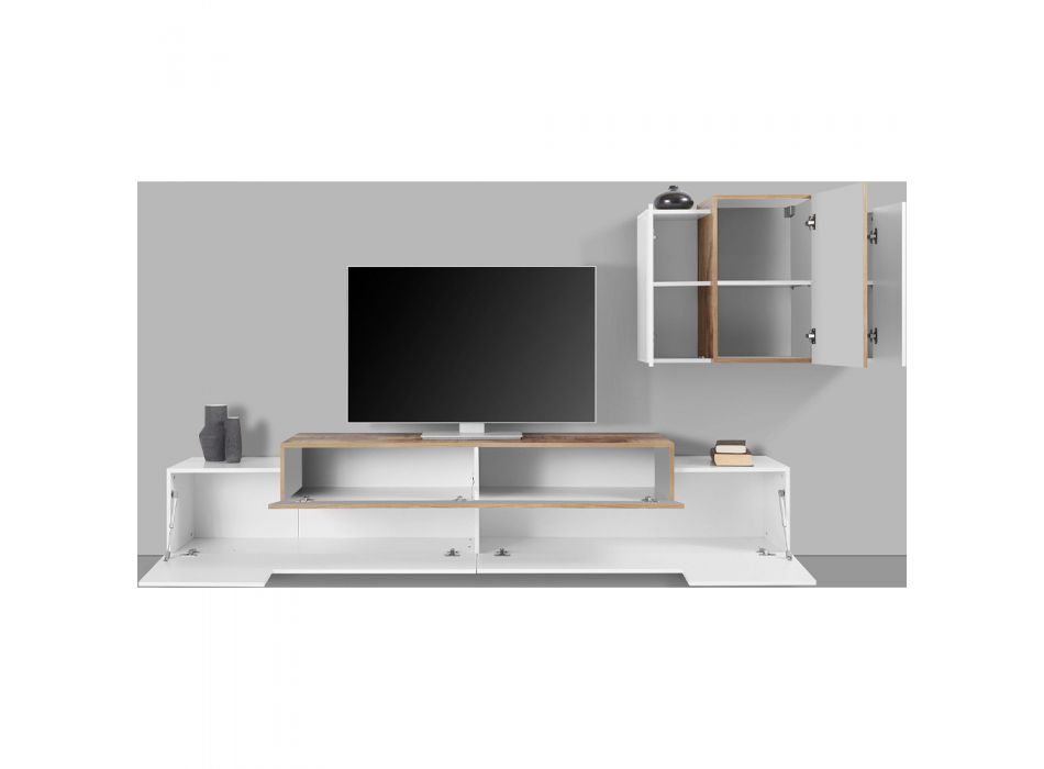 Wohnzimmermöbel TV-Ständer und Wohnwand Glossy White Wood 3 Finishes - Therese