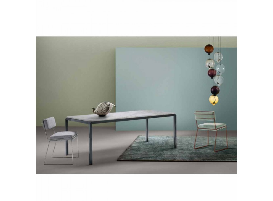 My Home Bebop Design Tisch aus weißem Marmor H74xL210cm made in Italy
