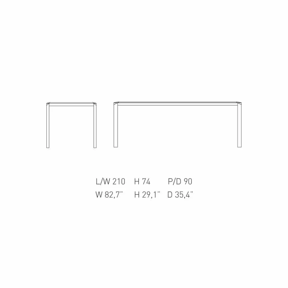 My Home Bebop Design Tisch aus weißem Marmor H74xL210cm made in Italy Viadurini