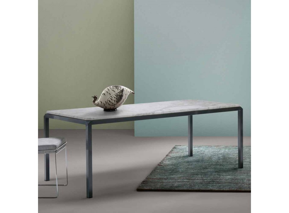 My Home Bebop Design Tisch aus weißem Marmor H74xL210cm made in Italy