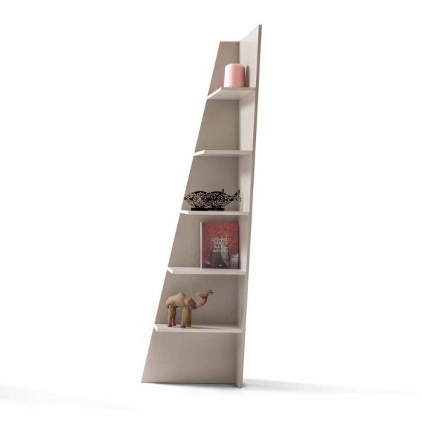 Esquina lackiertes mdf-design-eck-bücherregal, hergestellt in italien