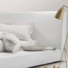 My Home Long Island gepolstertes Leder-Doppelbett aus Italien Viadurini