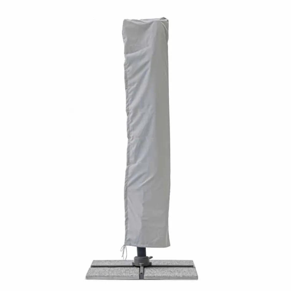 3x3 Sonnenschirm mit hellgrauem Stoff und anthrazitfarbener Struktur - Dalton Viadurini