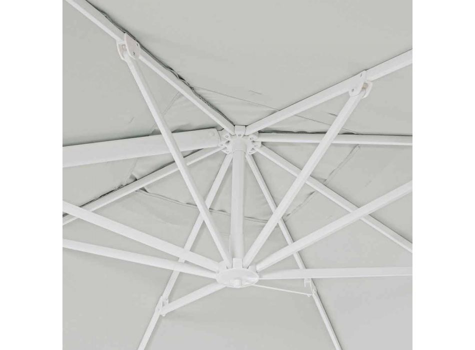 3x3 Sonnenschirm aus weißem Aluminium und Polyester - Fasma Viadurini