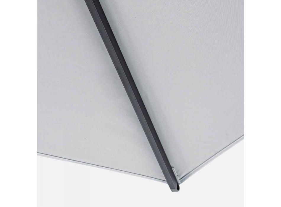 Außenschirm 4x4 aus hellgrauem Polyester und Aluminium - Daniel