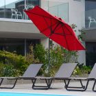 Luxus-Sonnenschirm aus Stoff und Aluminium Hergestellt in Italien - Meridio Viadurini