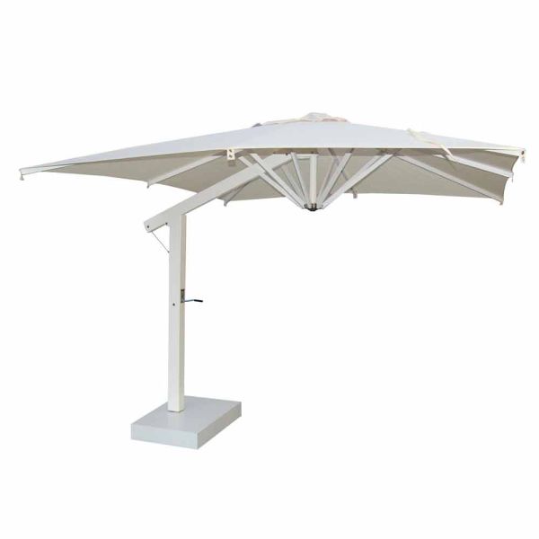 Armschirm 350x350 cm aus weißem oder anthrazitfarbenem aluminium - lapillo